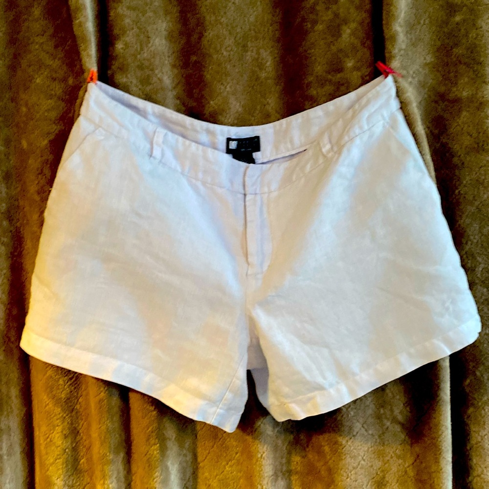 100% linen Carol little white bootie shorts